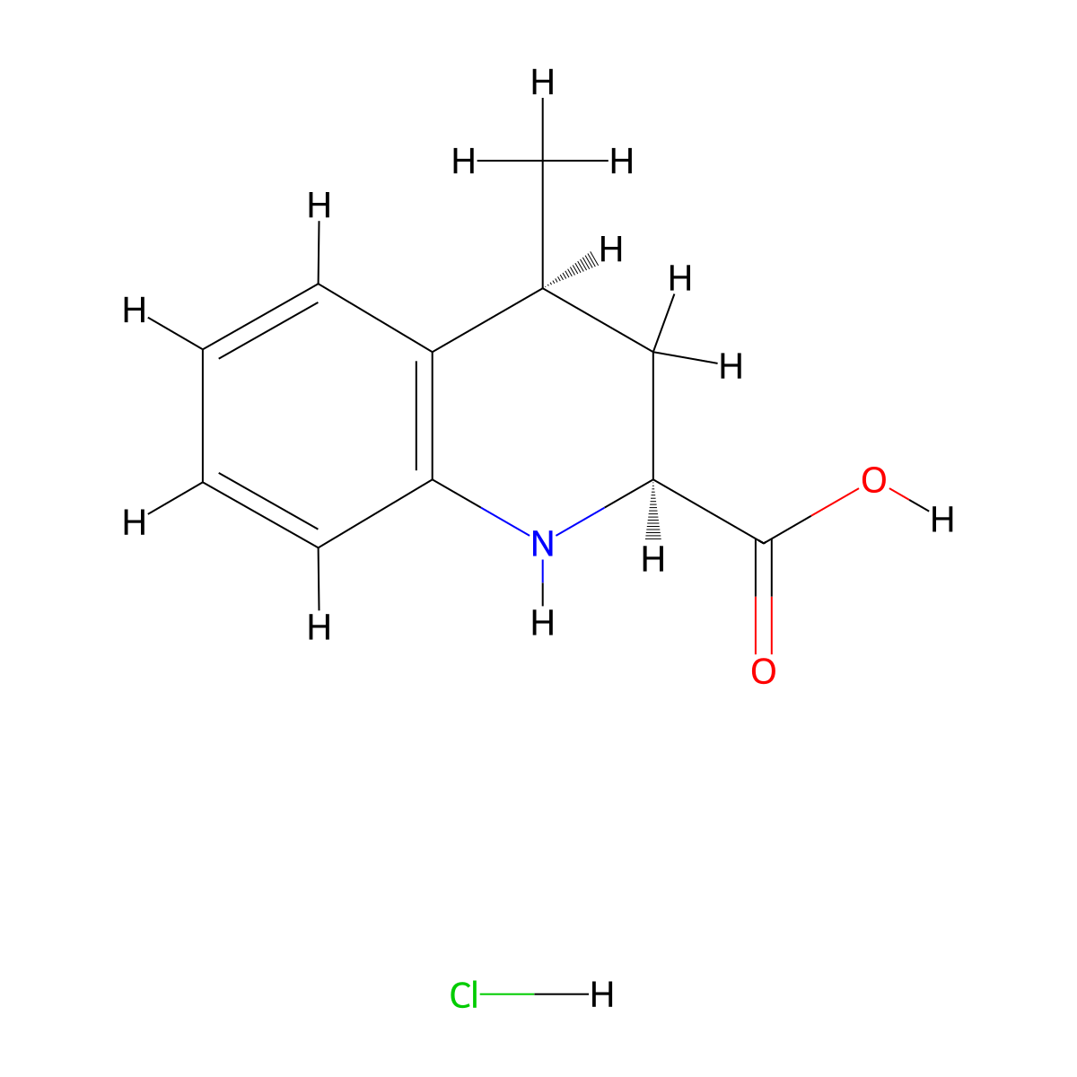 rac-(2R,4R)-4-methyl-1,2,3,4-tetrahydroquinoline-2-carboxylic acid hydrochloride molecular structure, CAS 123811-81-4
