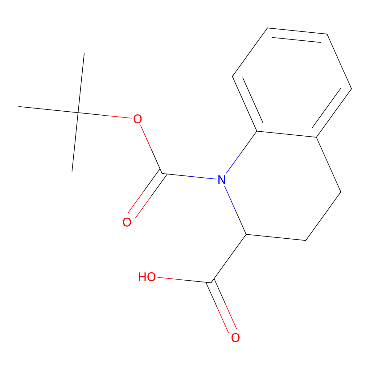 1-((Tert-butoxy)carbonyl)-1,2,3,4-tetrahydroquinoline-2-carboxylic acid molecular structure, CAS 123811-87-0