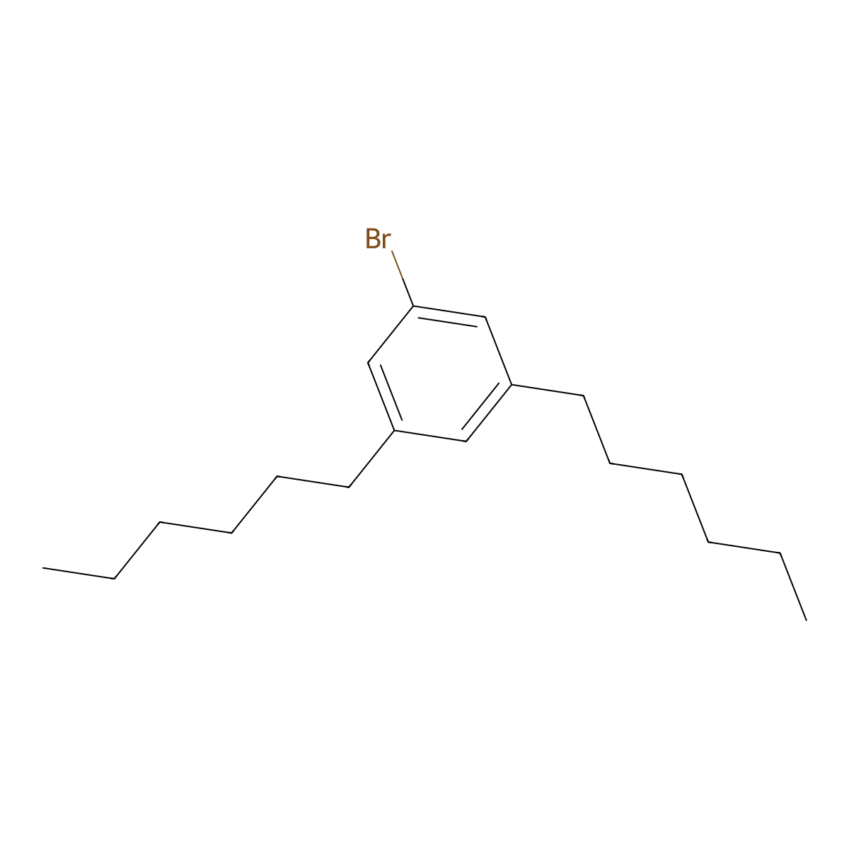 1-Bromo-3,5-dihexylbenzene molecular structure, CAS 1238156-36-9