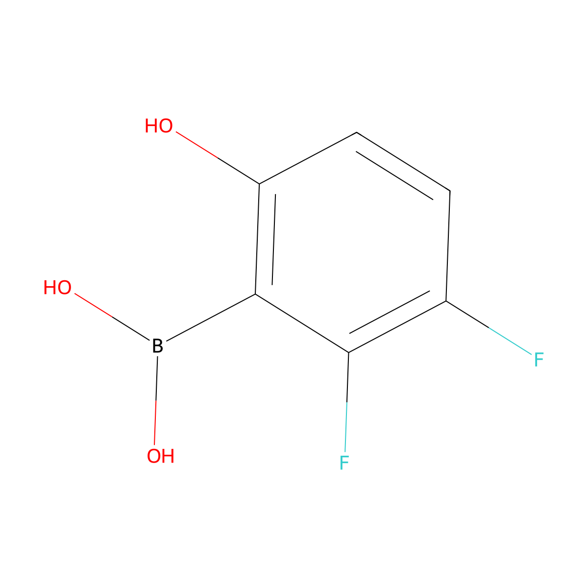 (2,3-Difluoro-6-hydroxyphenyl)boronic acid molecular structure, CAS 1238196-62-7