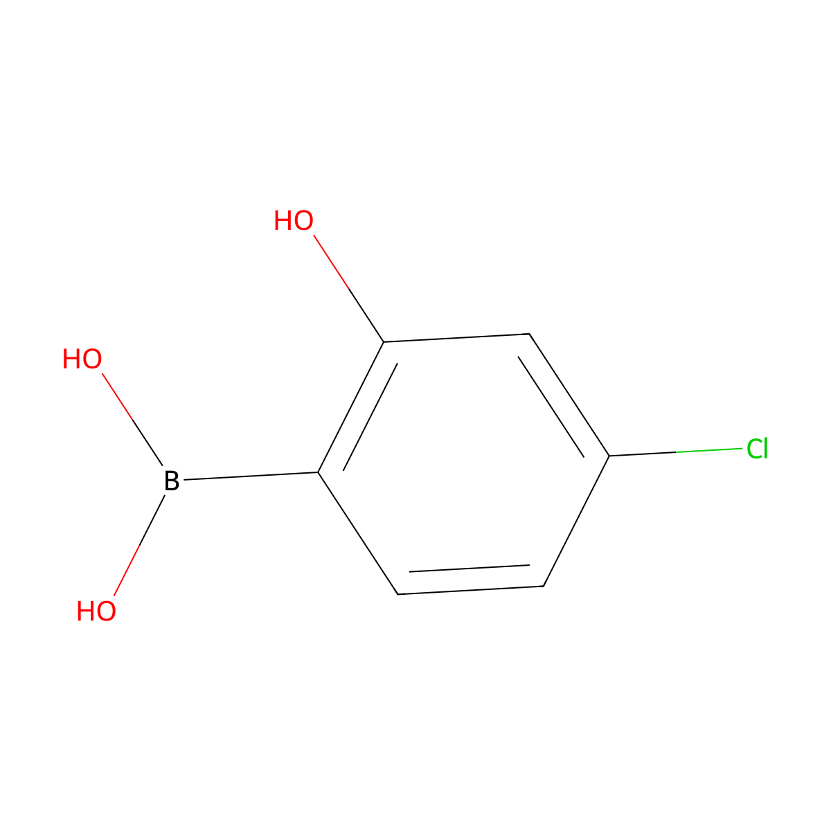B-(4-Chloro-2-hydroxyphenyl)boronic acid molecular structure, CAS 1238196-66-1