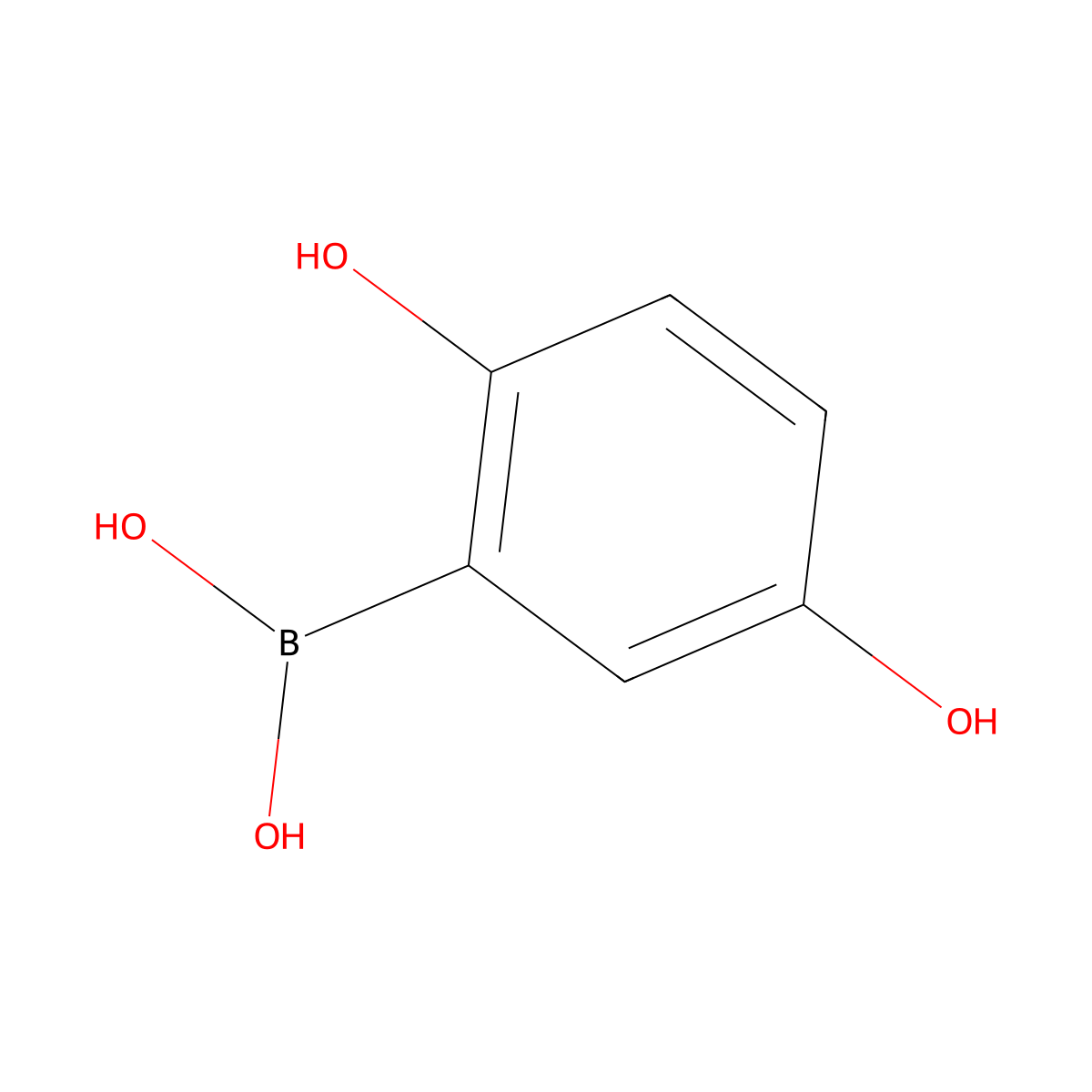 B-(2,5-Dihydroxyphenyl)boronic acid molecular structure, CAS 1238196-68-3