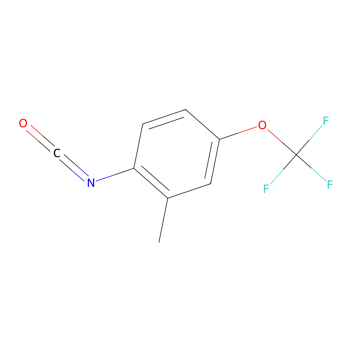 1-Isocyanato-2-methyl-4-(trifluoromethoxy)benzene molecular structure, CAS 123820-29-1