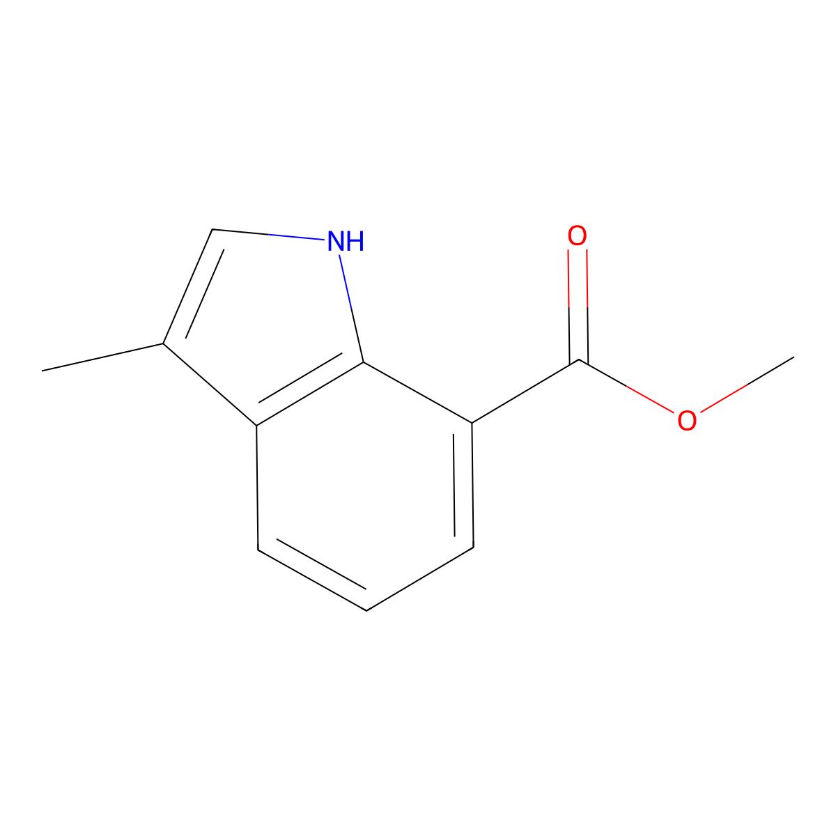 Methyl 3-methyl-1H-indole-7-carboxylate molecular structure, CAS 1238214-62-4