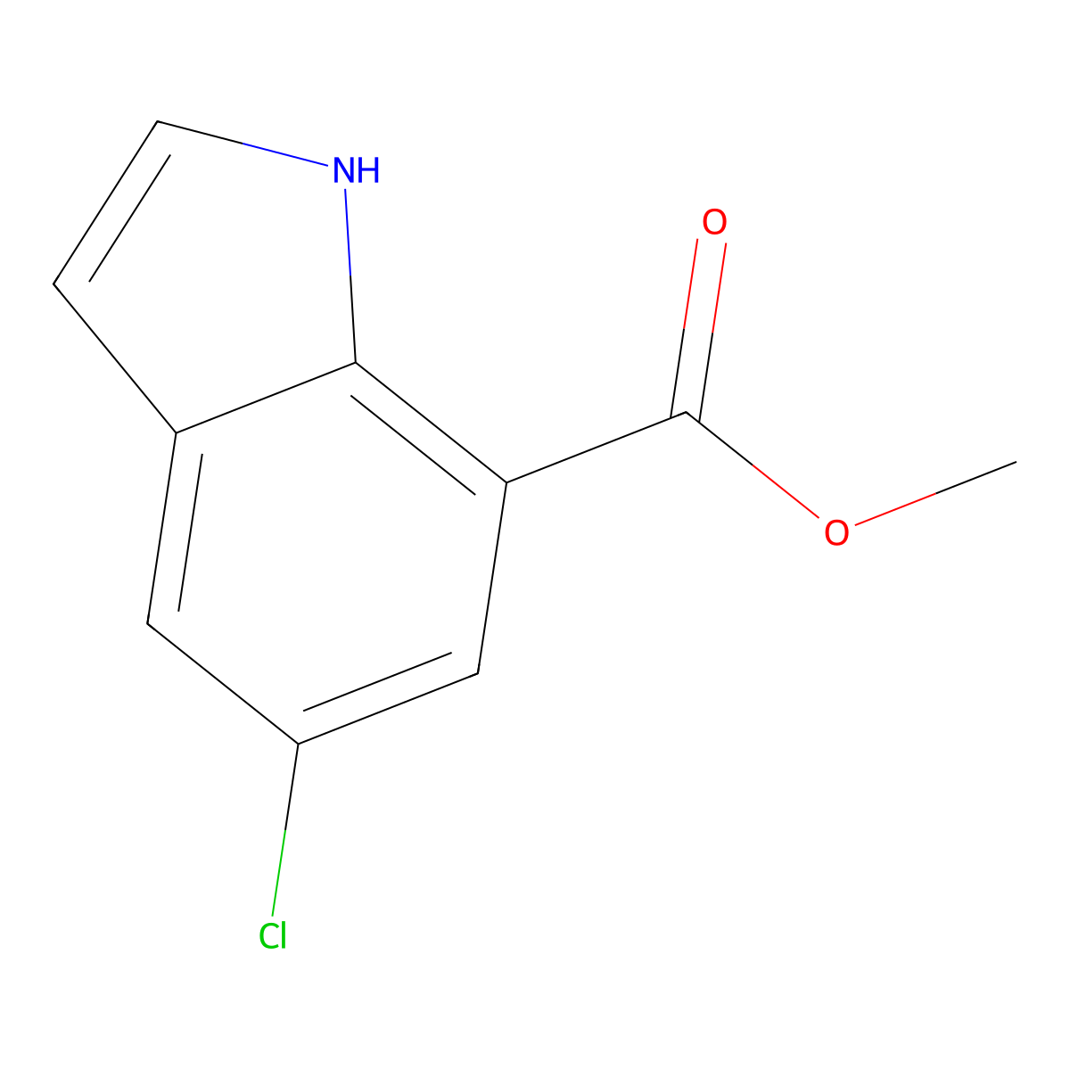 Methyl 5-chloro-1H-indole-7-carboxylate molecular structure, CAS 1238214-63-5
