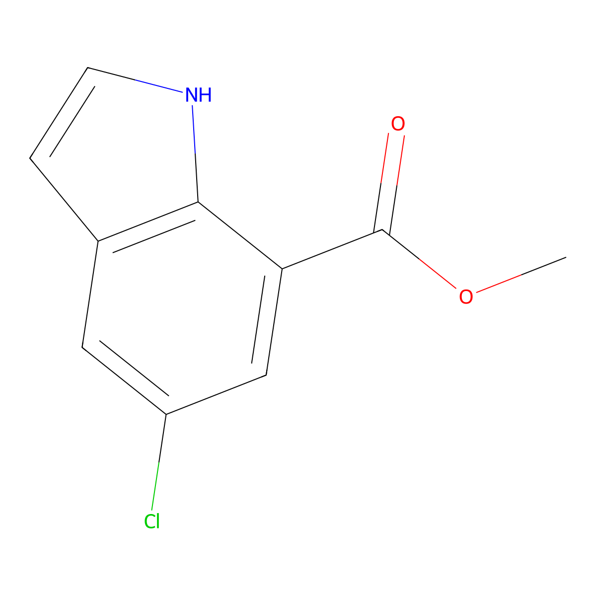 Methyl 5-chloro-1H-indole-7-carboxylate molecular structure, CAS 1238214-63-5