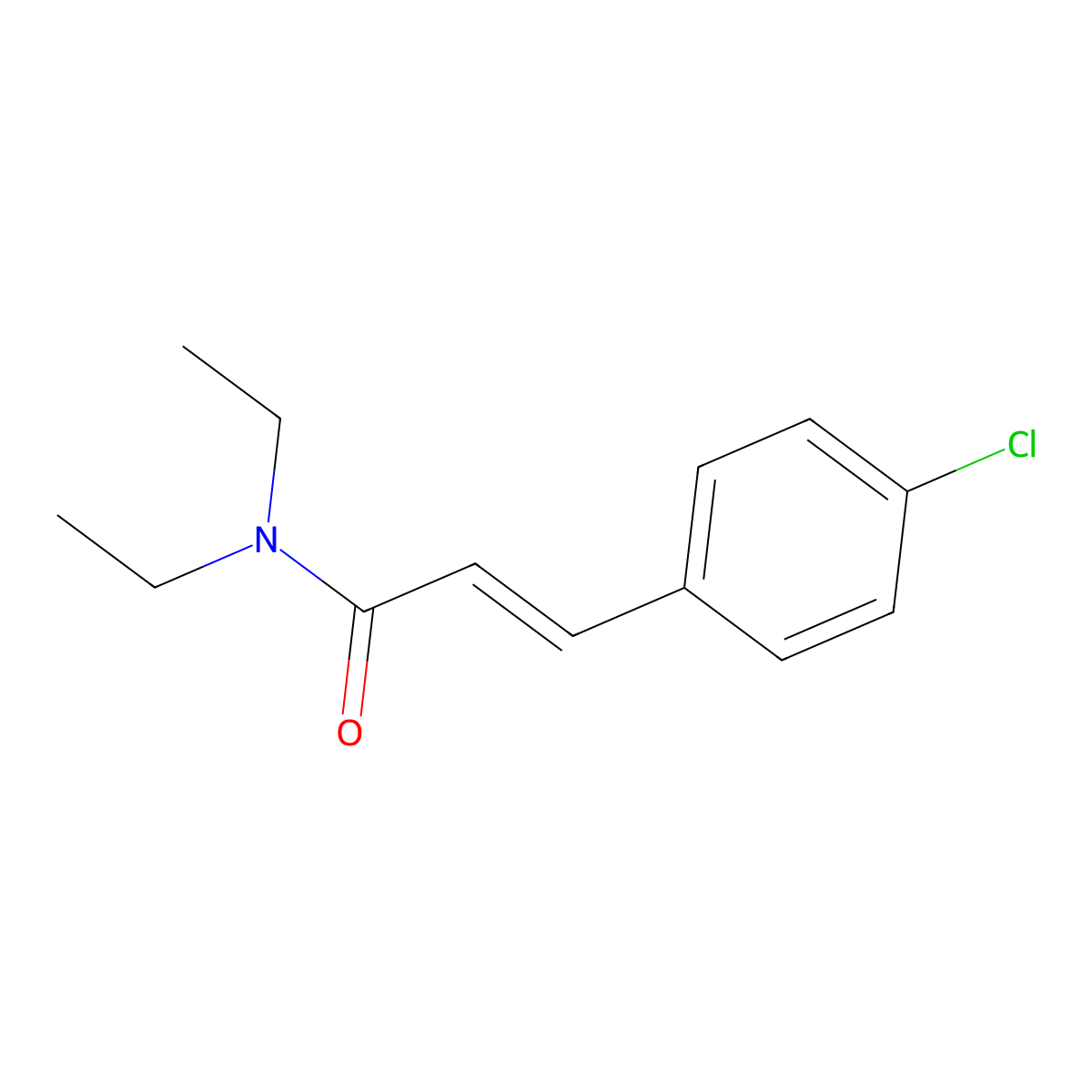 3-(4-chlorophenyl)-N,N-diethylprop-2-enamide molecular structure, CAS 123827-90-7