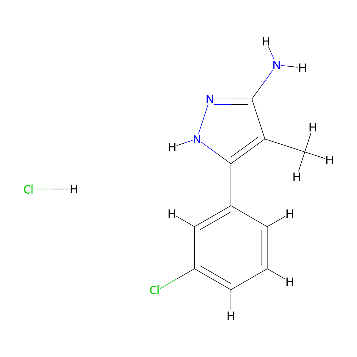 3-(3-Chlorophenyl)-4-methyl-1H-pyrazol-5-amine hydrochloride molecular structure, CAS 1238277-87-6