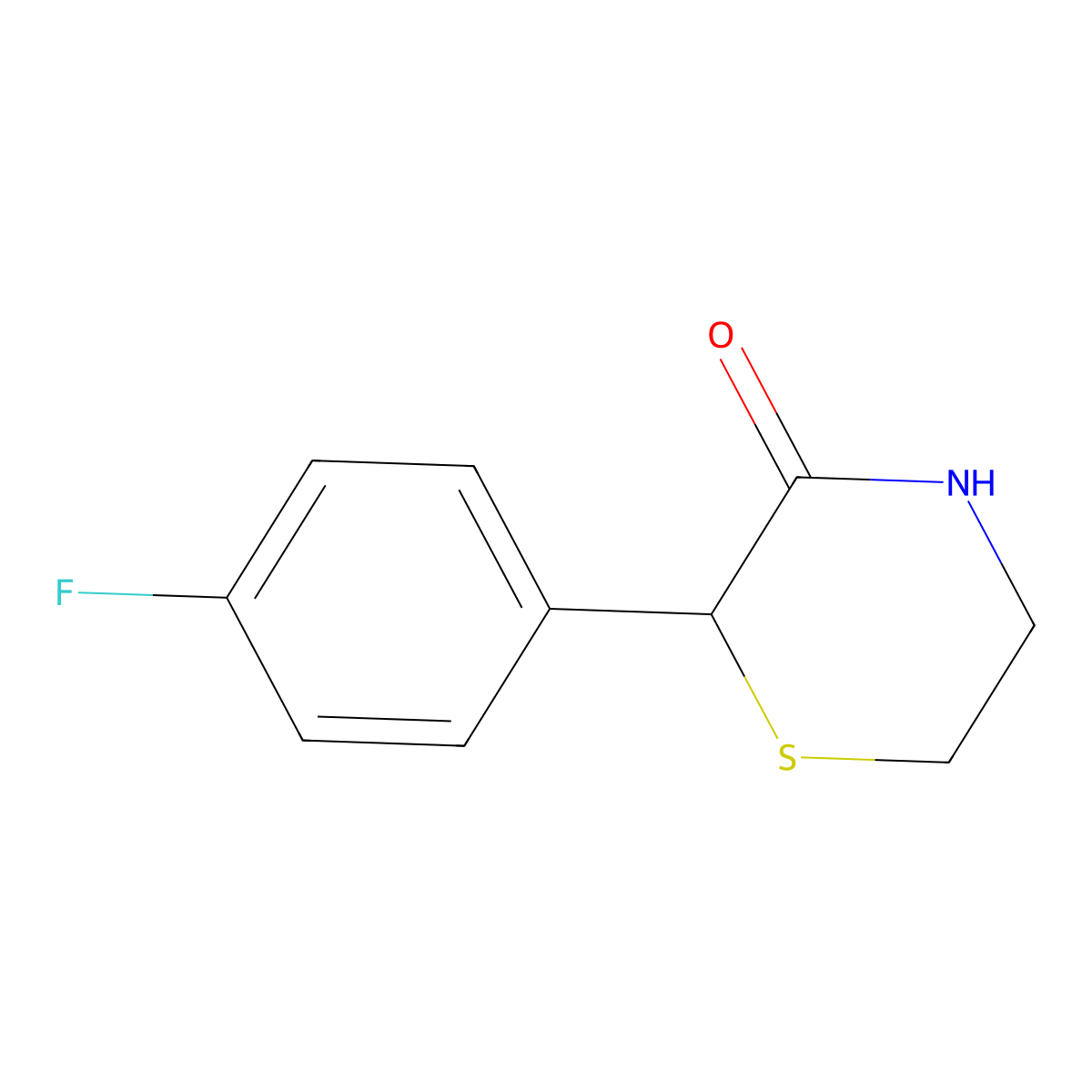 2-(4-Fluorophenyl)thiomorpholin-3-one molecular structure, CAS 123828-22-8