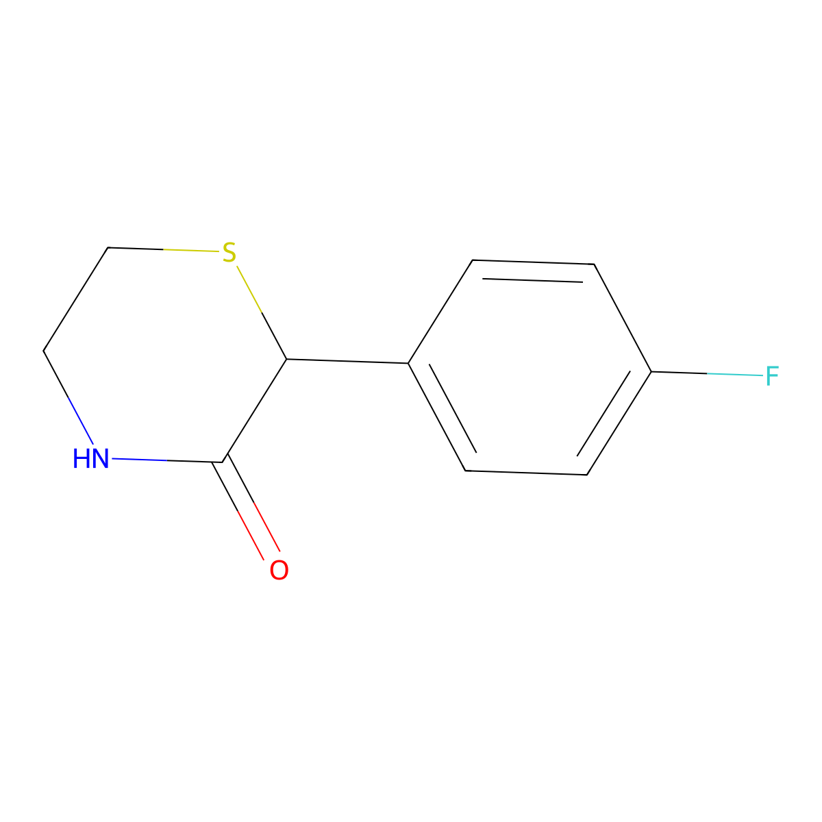 2-(4-Fluorophenyl)thiomorpholin-3-one molecular structure, CAS 123828-22-8