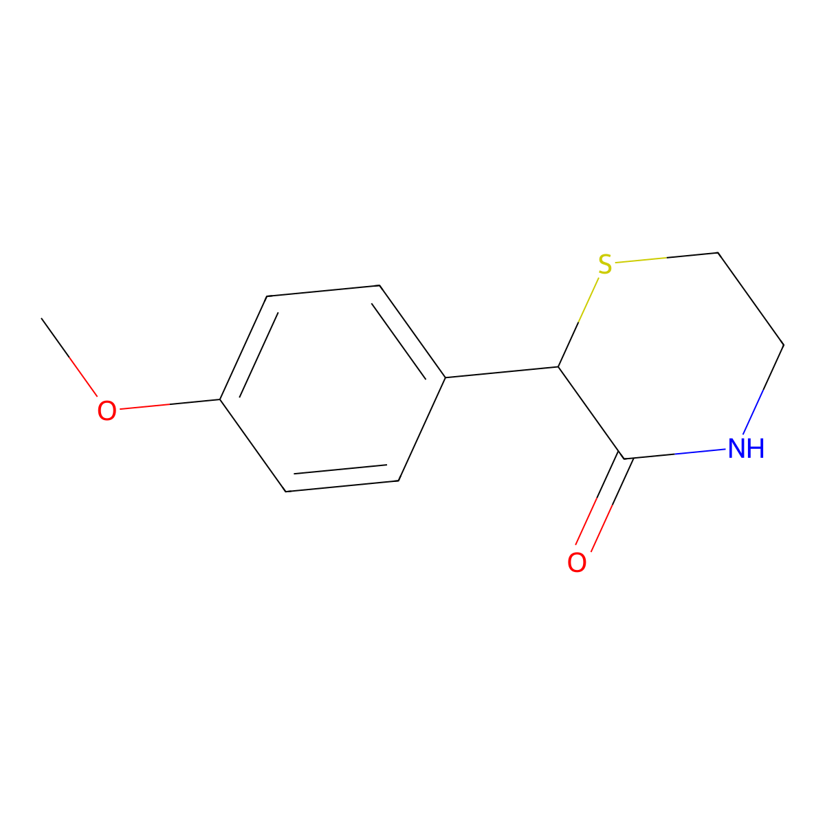 2-(4-Methoxyphenyl)thiomorpholin-3-one molecular structure, CAS 123828-28-4