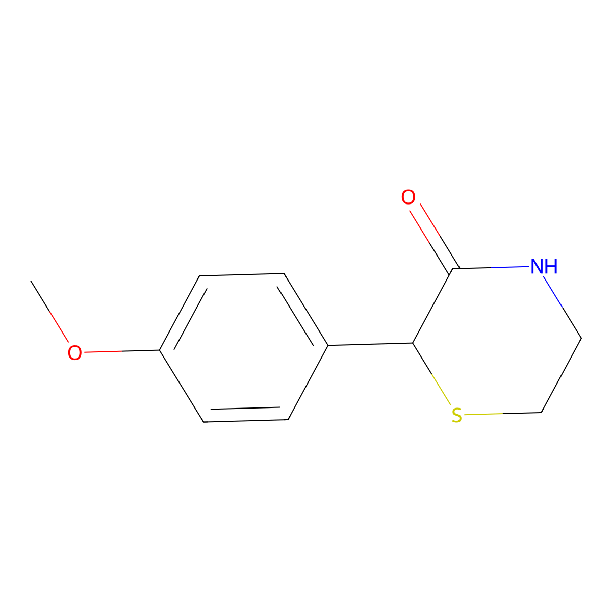 2-(4-Methoxyphenyl)thiomorpholin-3-one molecular structure, CAS 123828-28-4