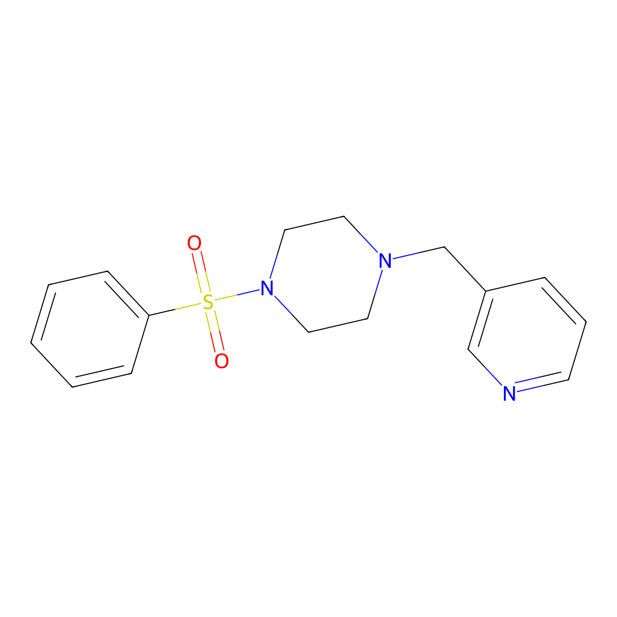 1-(Benzenesulfonyl)-4-(pyridin-3-ylmethyl)piperazine molecular structure, CAS 123828-71-7