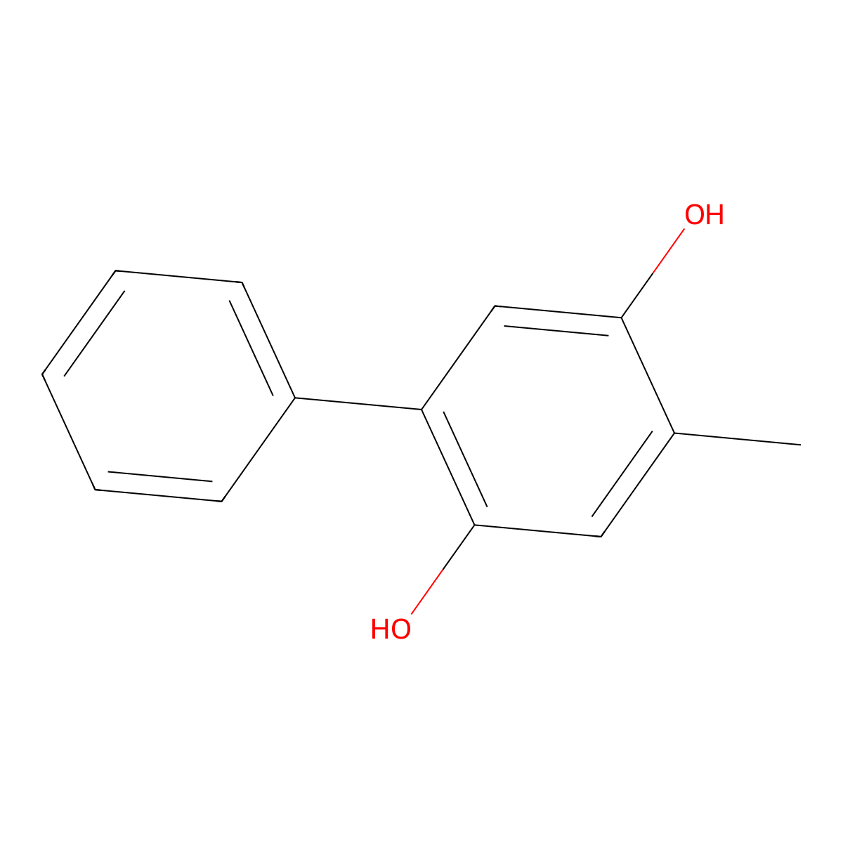 4-Methylbiphenyl-2,5-diol molecular structure, CAS 123830-00-2