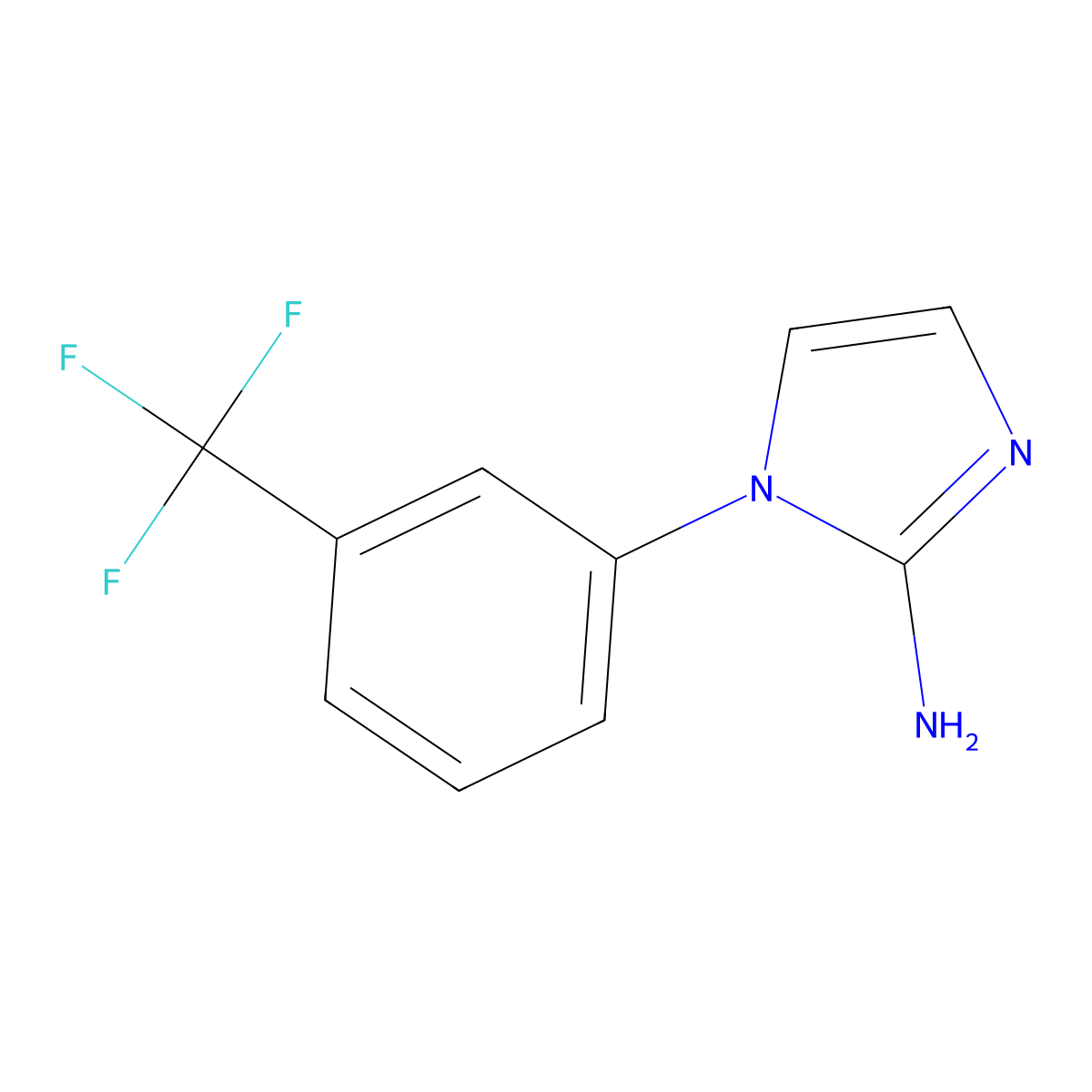 1-(3-(trifluoromethyl)phenyl)-1H-imidazol-2-amine molecular structure, CAS 1238312-62-3