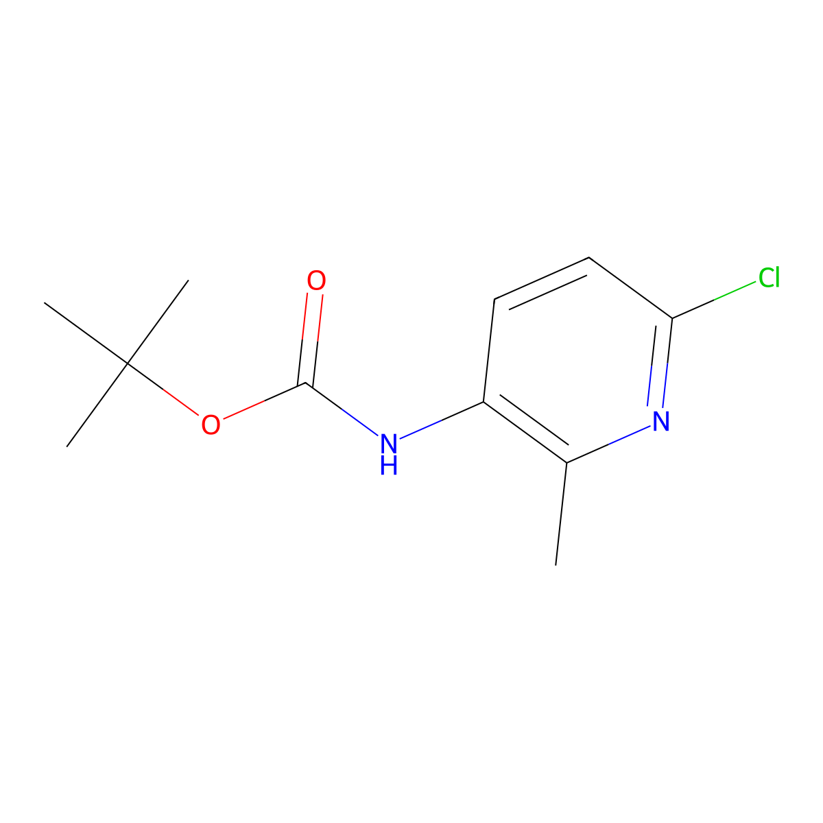 Tert-butyl 6-chloro-2-methylpyridin-3-ylcarbamate molecular structure, CAS 1238324-80-5