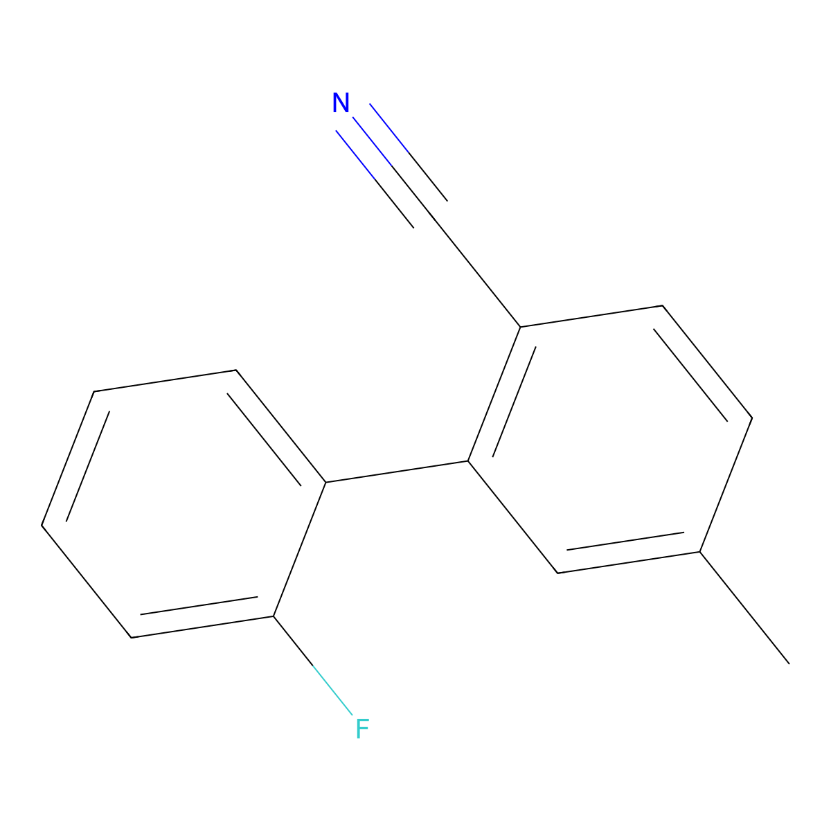 2'-Fluoro-5-methyl-[1,1'-biphenyl]-2-carbonitrile molecular structure, CAS 1238333-64-6