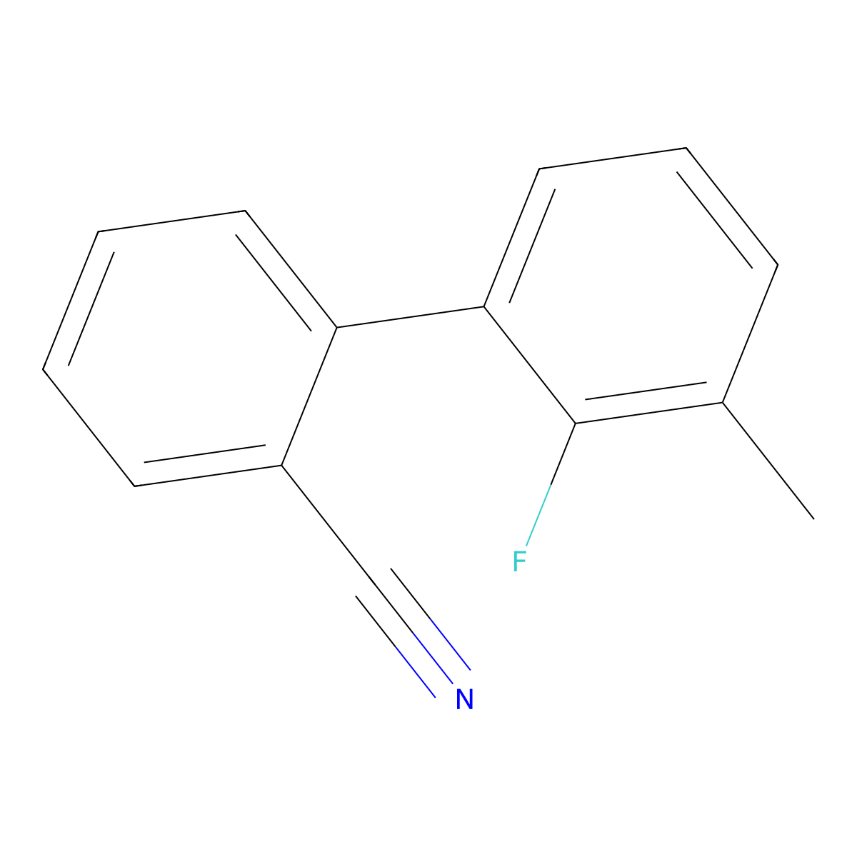 2'-Fluoro-3'-methyl[1,1'-biphenyl]-2-carbonitrile molecular structure, CAS 1238333-70-4