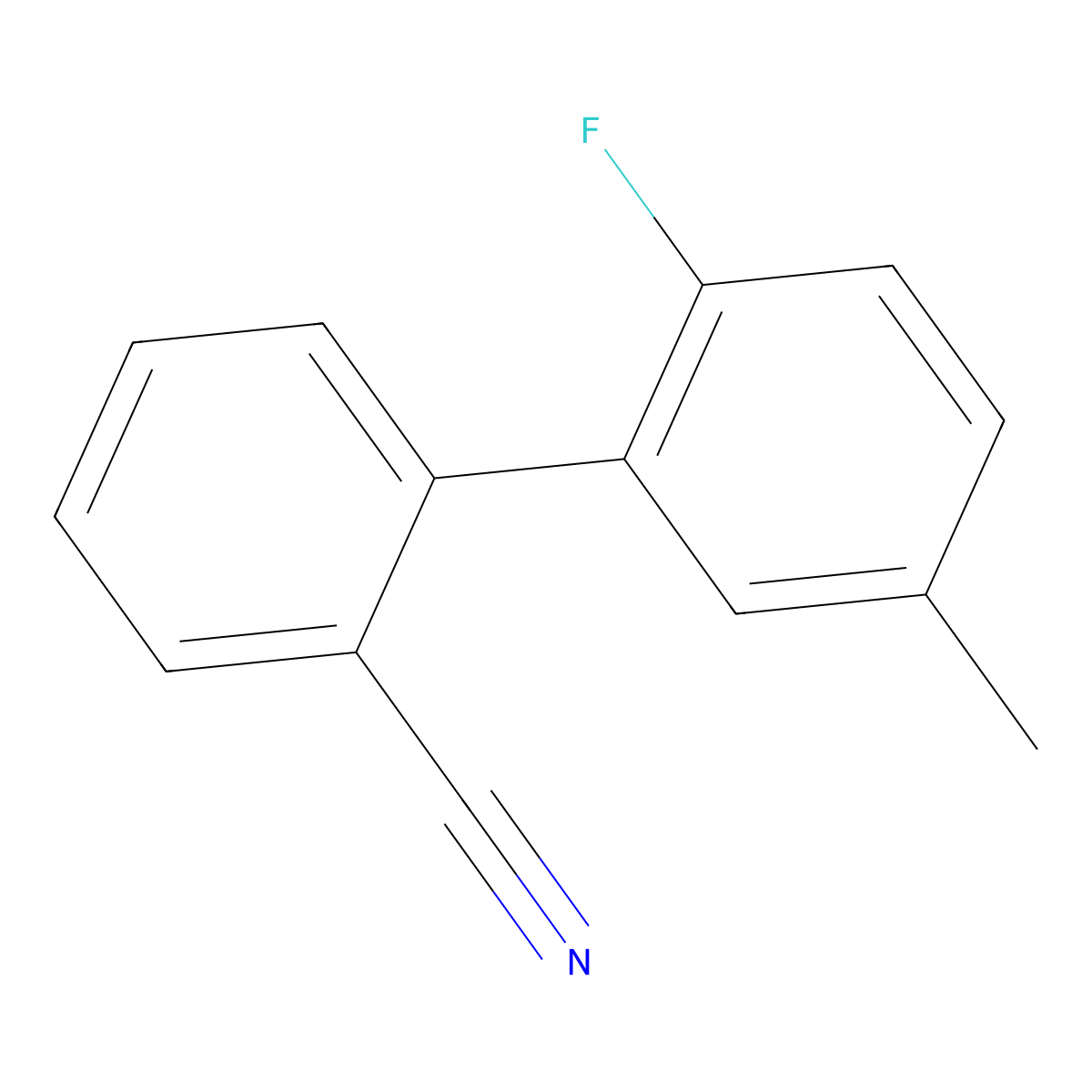 2-(2-Fluoro-5-methylphenyl)benzonitrile molecular structure, CAS 1238333-79-3