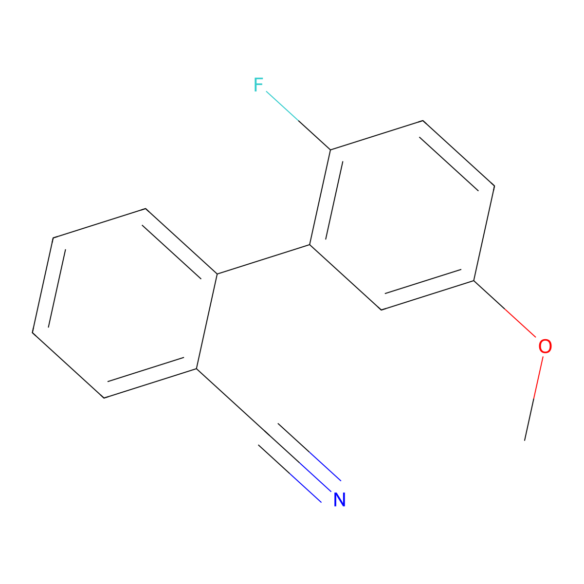 2'-Fluoro-5'-methoxy[1,1'-biphenyl]-2-carbonitrile molecular structure, CAS 1238333-81-7
