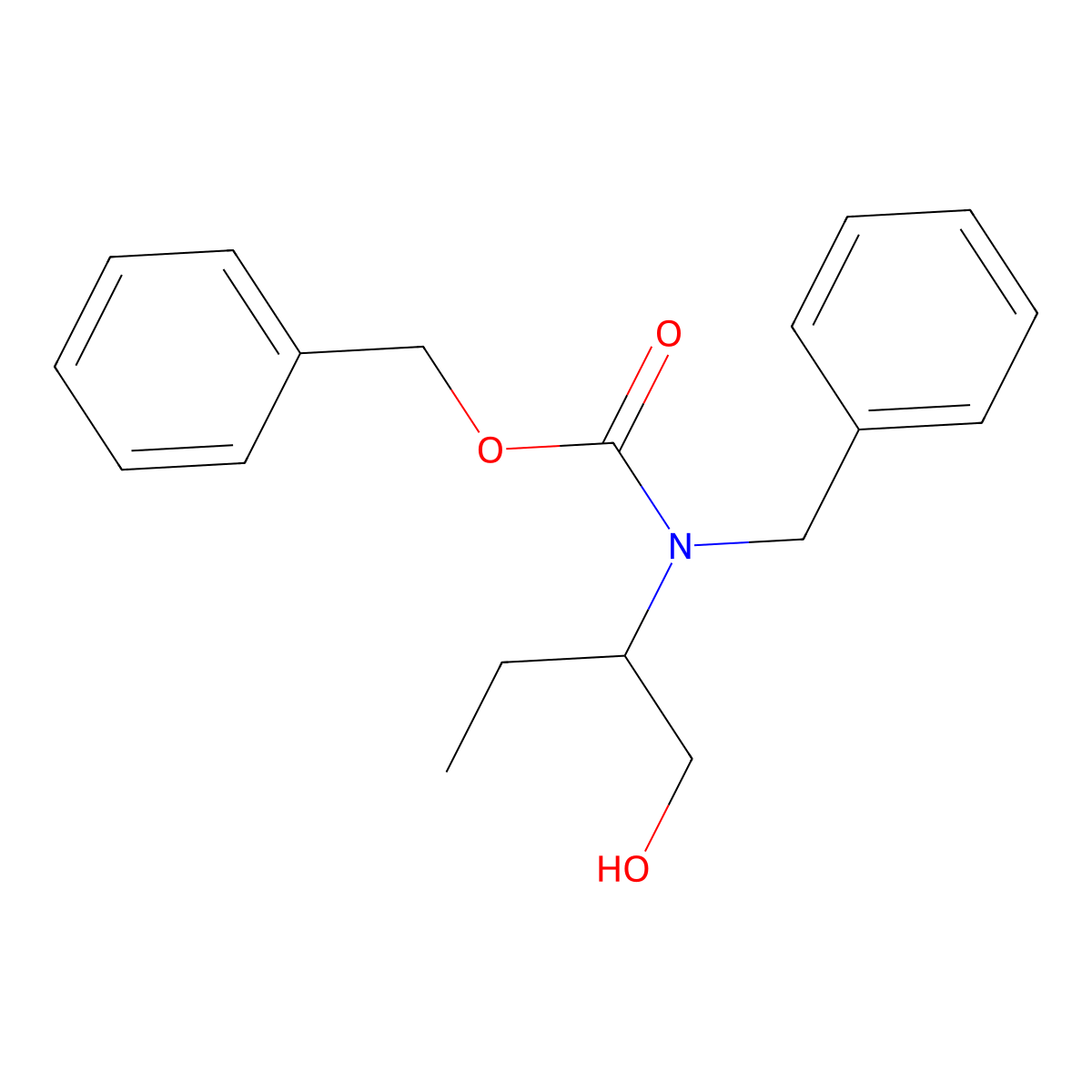 benzyl N-benzyl-N-[(2S)-1-hydroxybutan-2-yl]carbamate molecular structure, CAS 123843-03-8