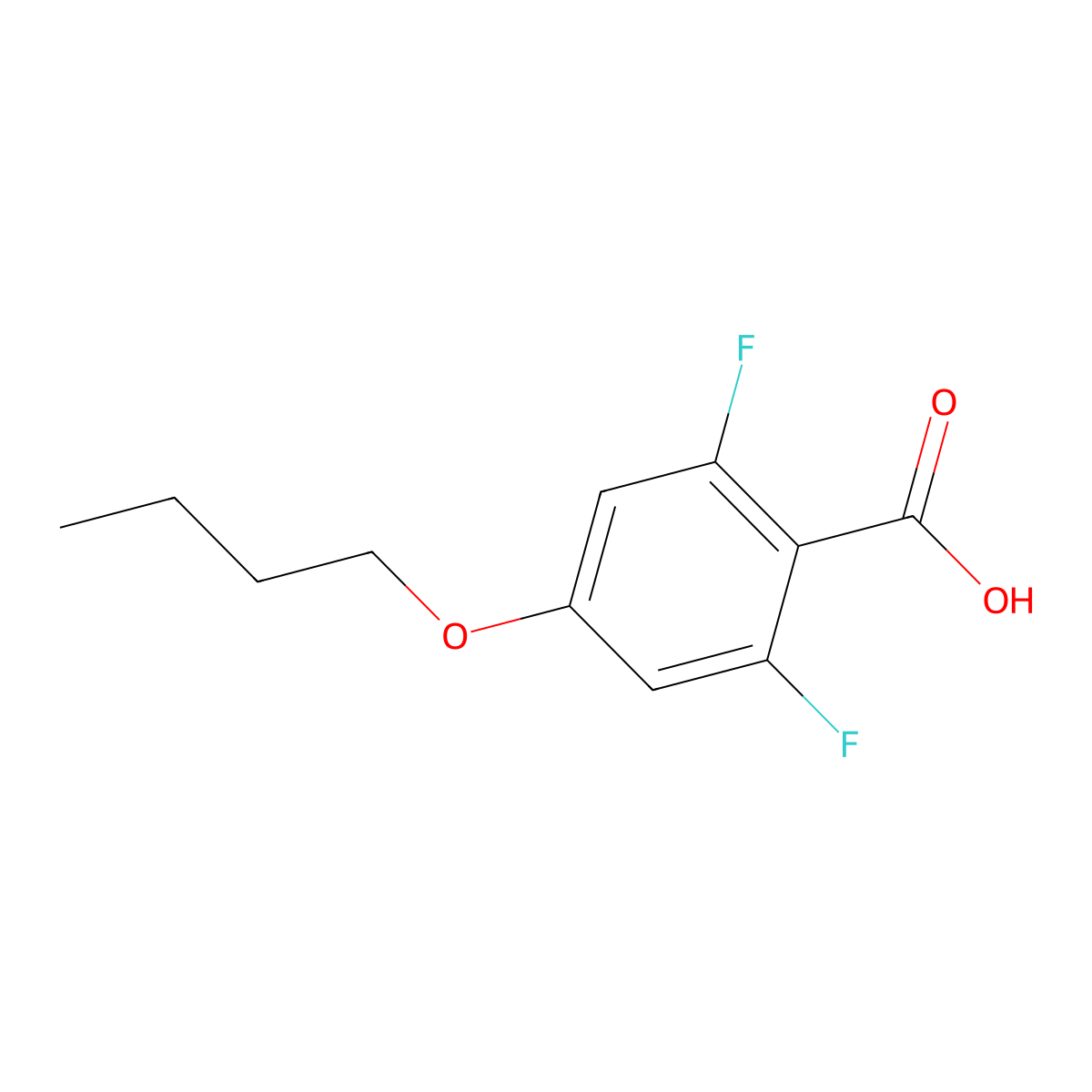 4-Butoxy-2,6-difluorobenzoic acid molecular structure, CAS 123843-56-1