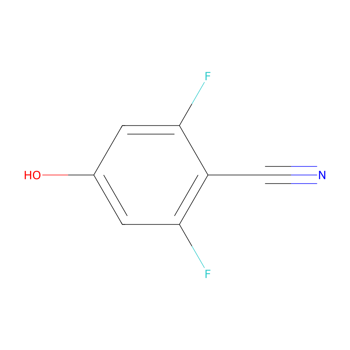 2,6-Difluoro-4-hydroxybenzonitrile molecular structure, CAS 123843-57-2