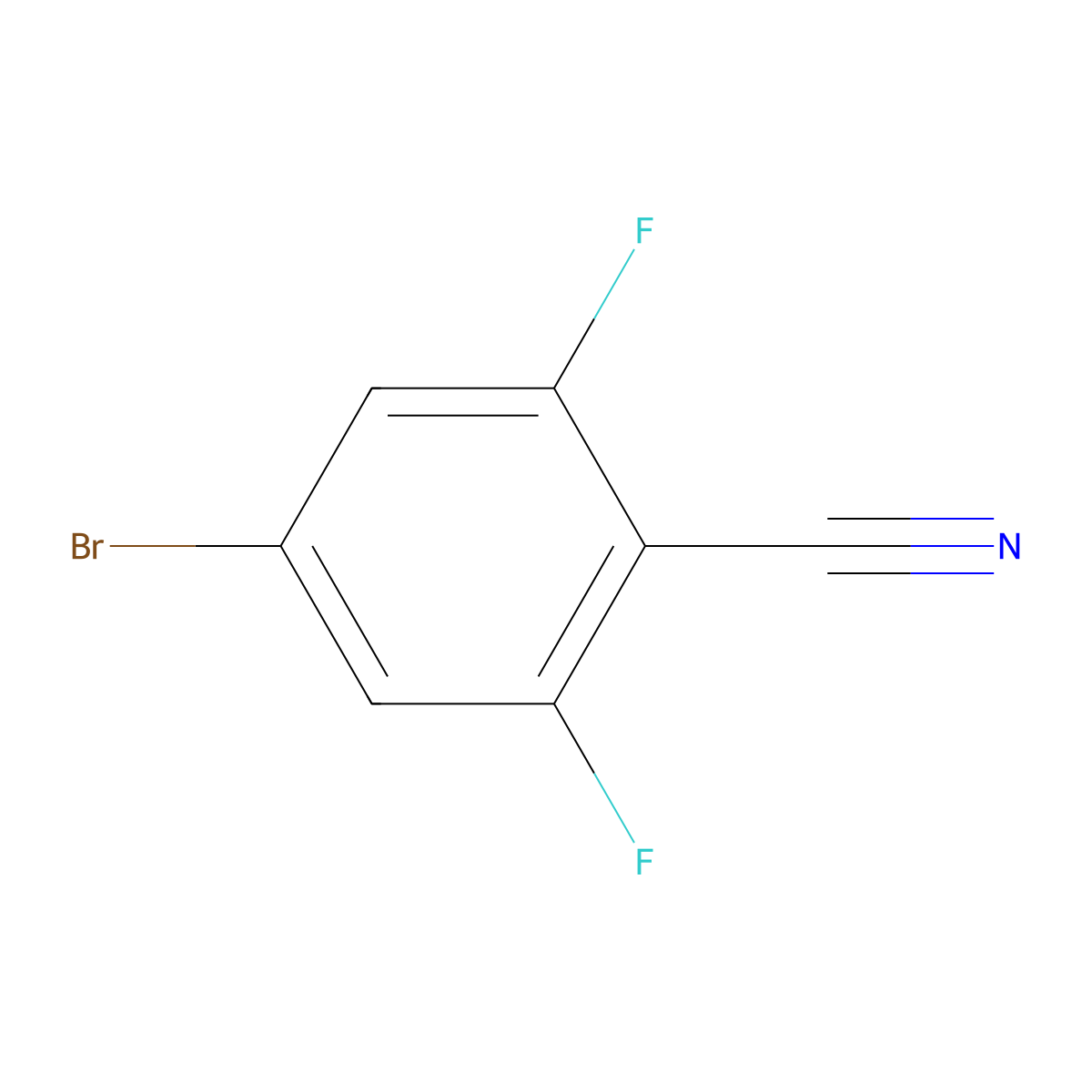 4-Bromo-2,6-difluorobenzonitrile molecular structure, CAS 123843-67-4
