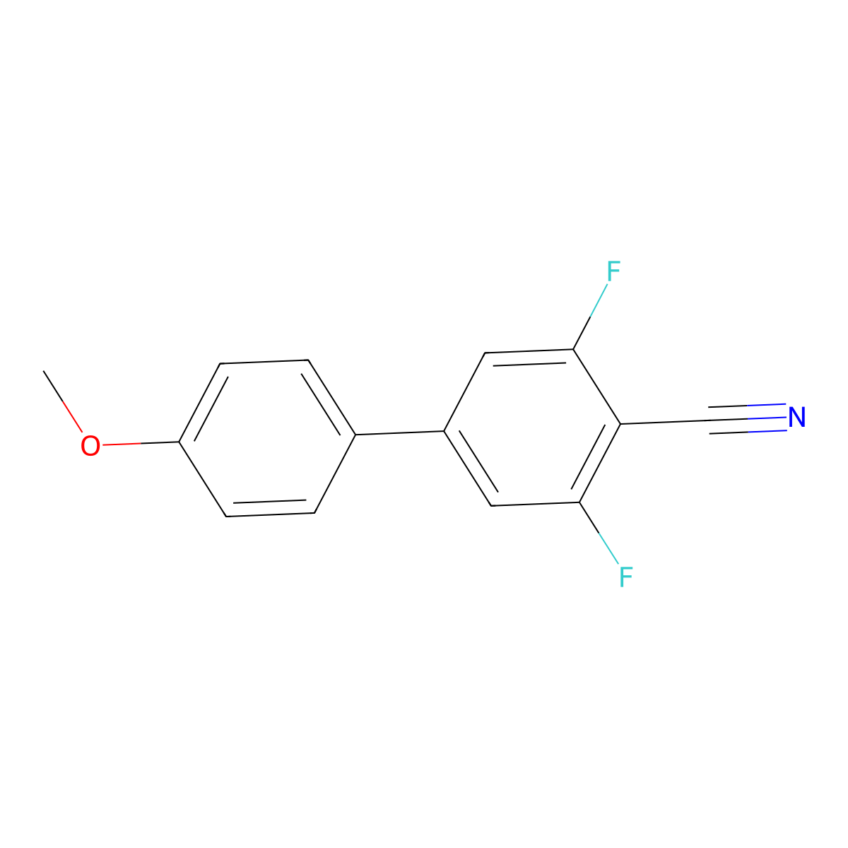 4-Cyano-3,5-difluoro-4'-methoxybiphenyl molecular structure, CAS 123843-68-5
