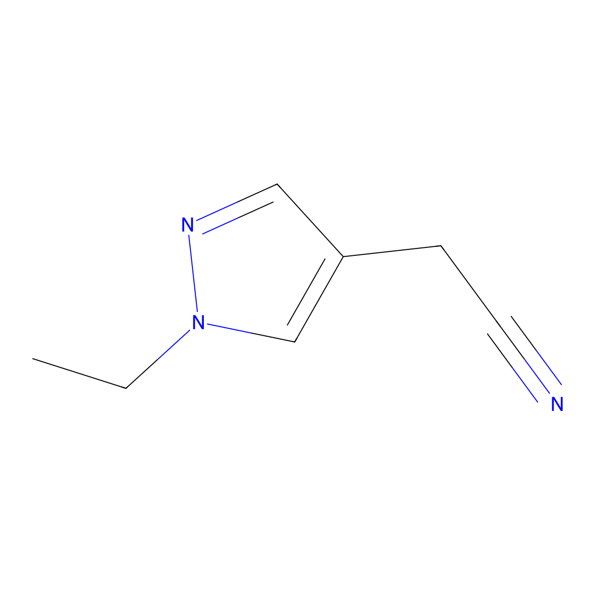 (1-Ethyl-1H-pyrazol-4-yl)acetonitrile molecular structure, CAS 1238437-27-8