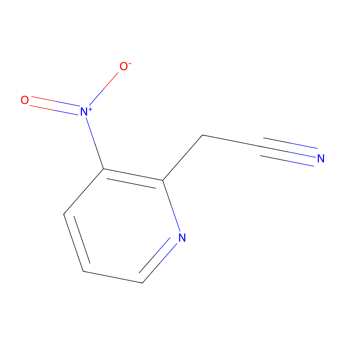 2-(3-Nitropyridin-2-yl)acetonitrile molecular structure, CAS 123846-65-1