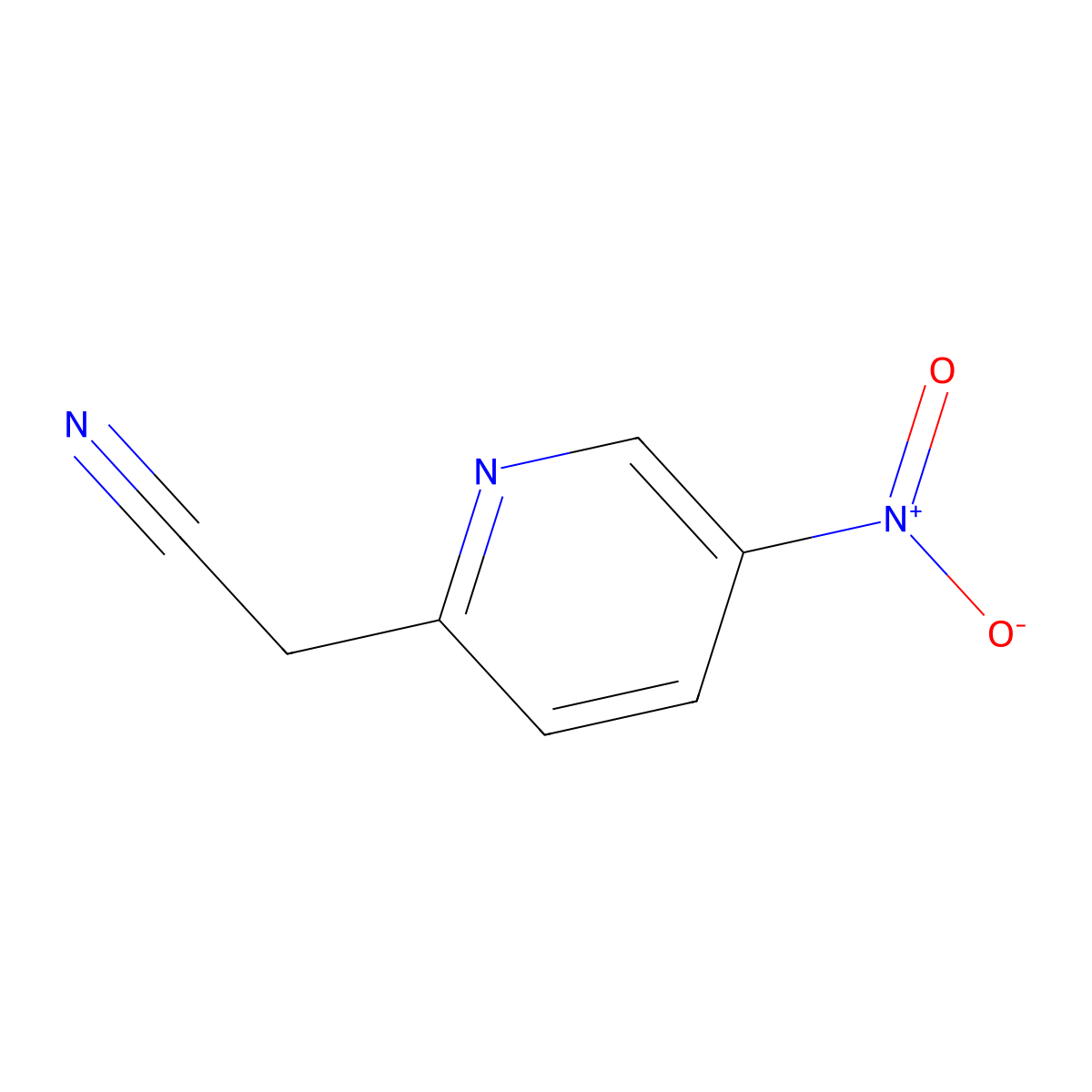 5-Nitro-2-pyridineacetonitrile molecular structure, CAS 123846-66-2