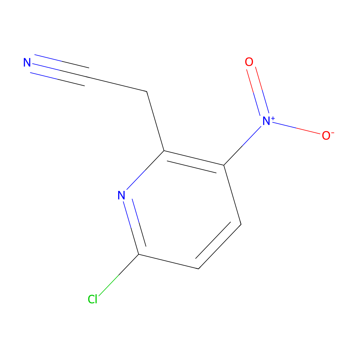 2-(6-Chloro-3-nitropyridin-2-YL)acetonitrile molecular structure, CAS 123846-69-5