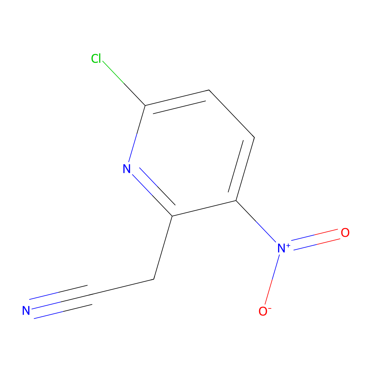 2-(6-Chloro-3-nitropyridin-2-YL)acetonitrile molecular structure, CAS 123846-69-5