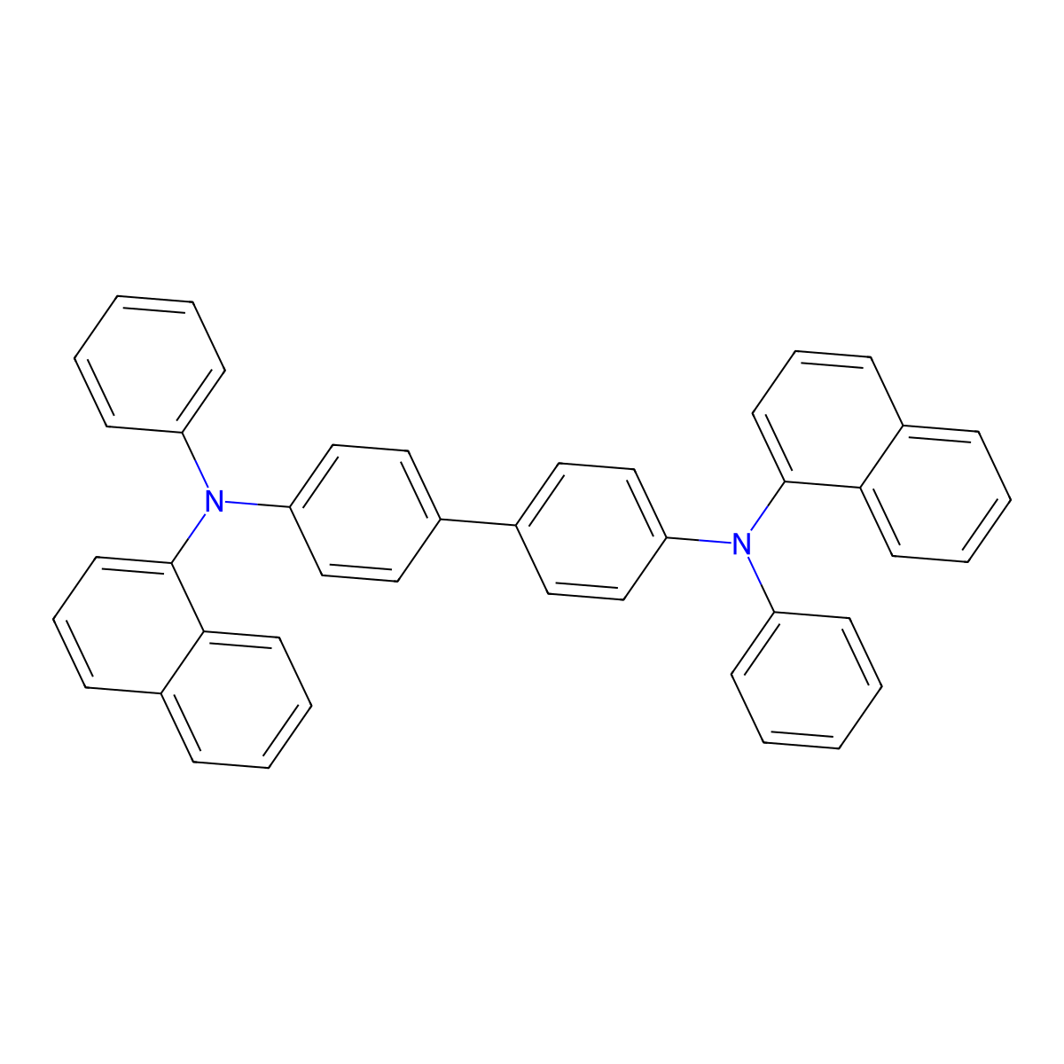 N~4~,N~4'~-Di(naphthalen-1-yl)-N~4~,N~4'~-diphenyl(1,1'-biphenyl)-4,4'-diamine molecular structure, CAS 123847-85-8
