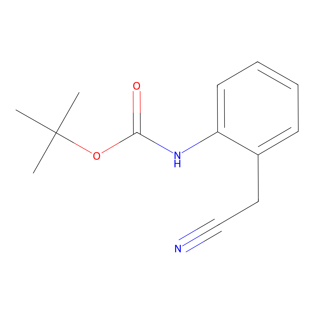 tert-butyl N-[2-(cyanomethyl)phenyl]carbamate molecular structure, CAS 1238507-98-6