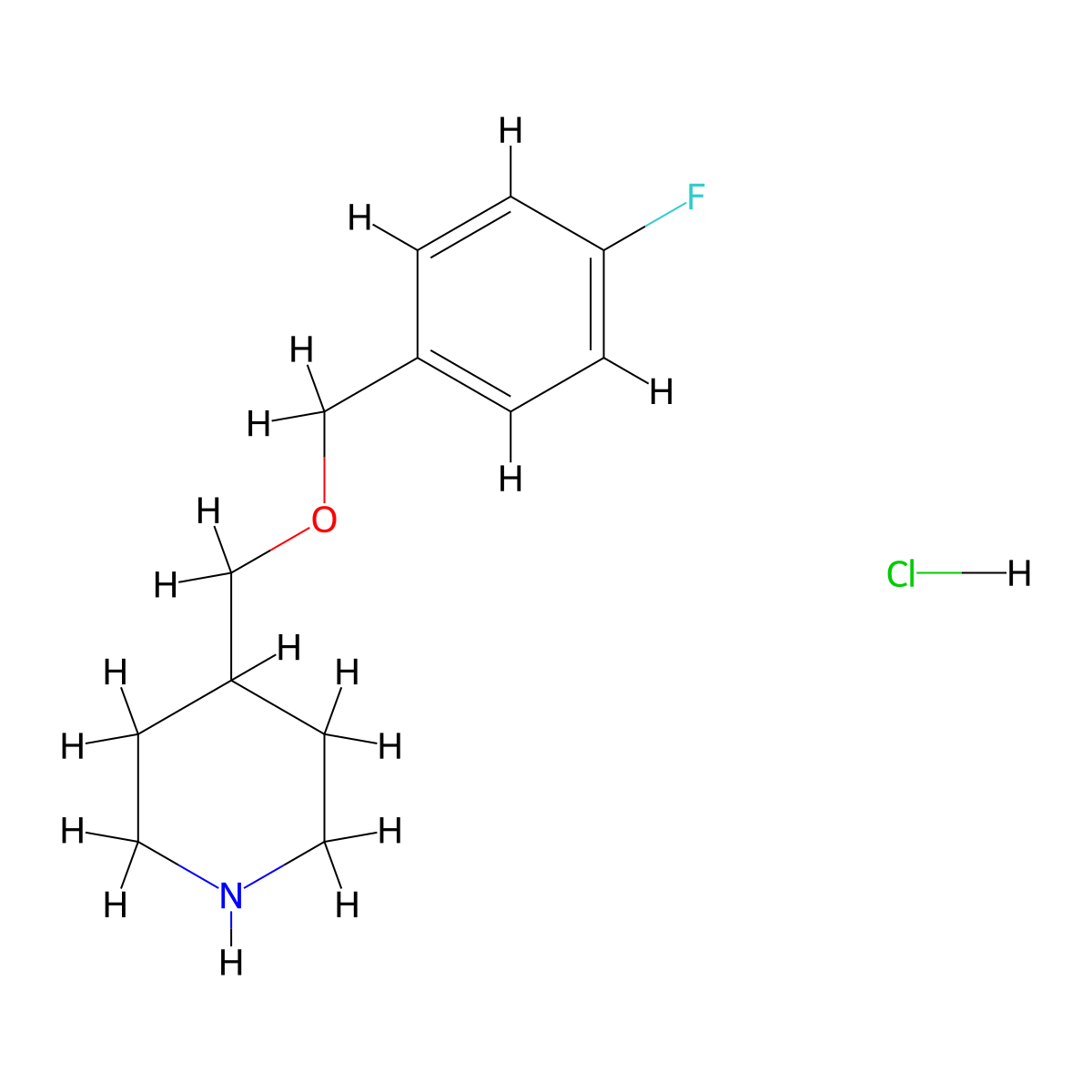 4-(4-Fluoro-benzyloxymethyl)-piperidine hydrochloride molecular structure, CAS 123855-53-8
