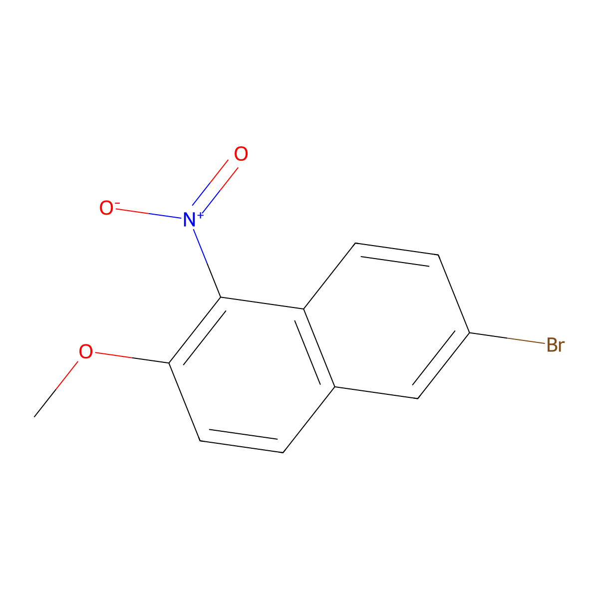 6-Bromo-2-methoxy-1-nitronaphthalene molecular structure, CAS 123856-15-5