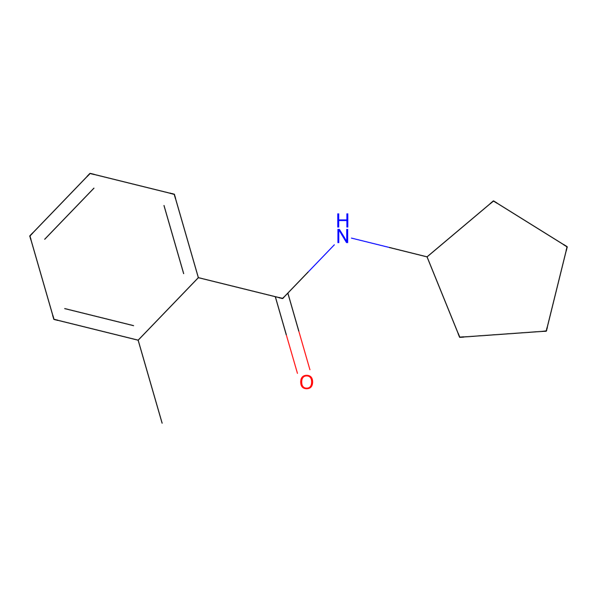 N-cyclopentyl-2-methylbenzamide molecular structure, CAS 123862-57-7