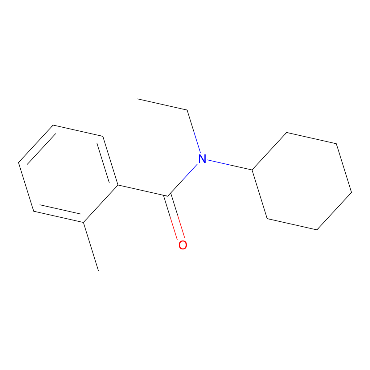 N-cyclohexyl-N-ethyl-2-methylbenzamide molecular structure, CAS 123862-84-0