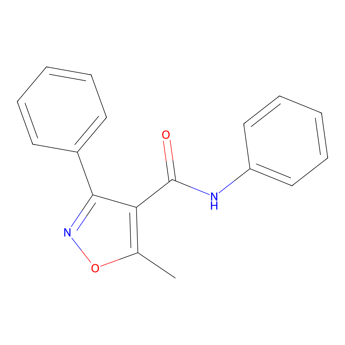 5-methyl-N,3-diphenyl-1,2-oxazole-4-carboxamide molecular structure, CAS 123862-91-9