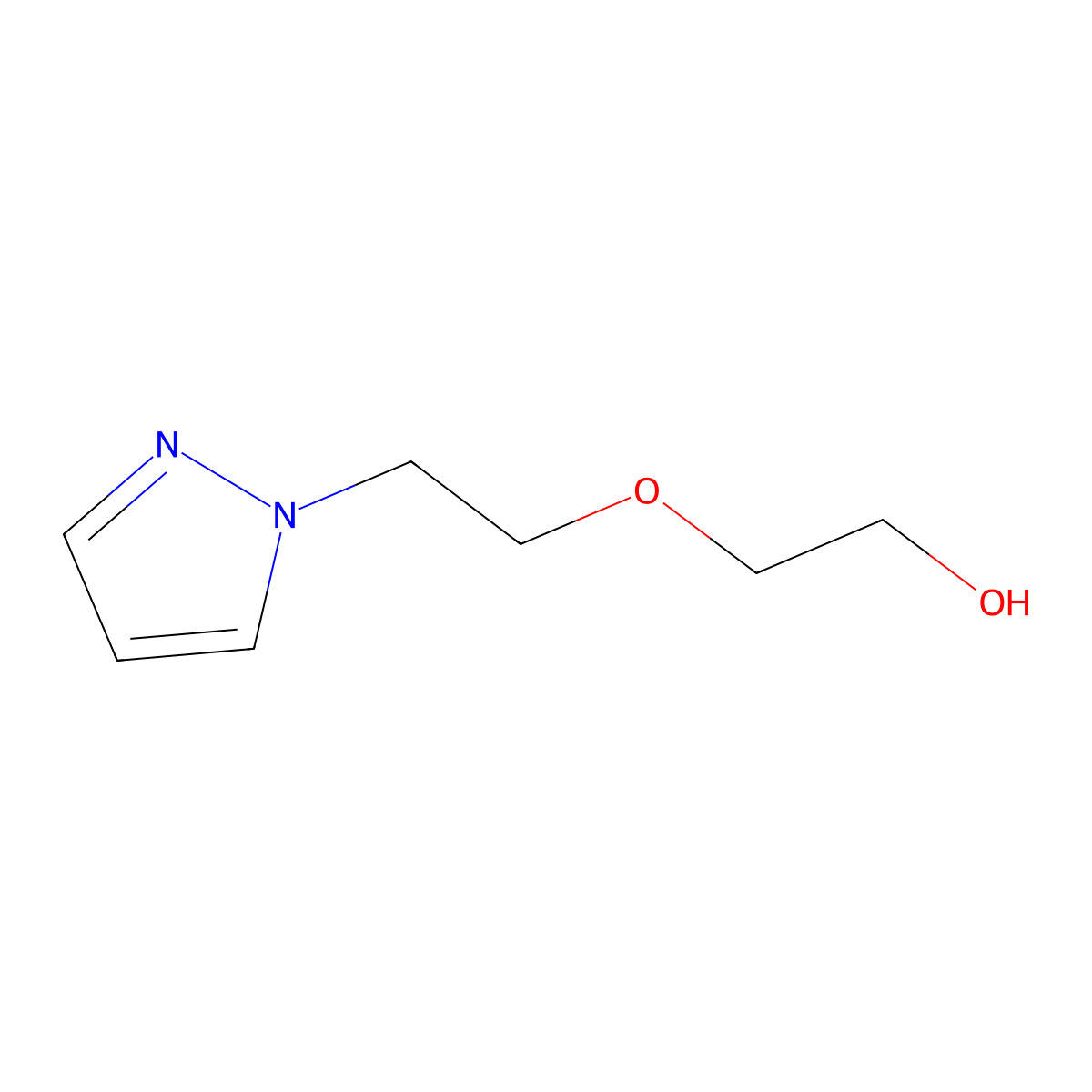 2-(2-(1H-pyrazol-1-yl)ethoxy)ethan-1-ol molecular structure, CAS 1238621-93-6