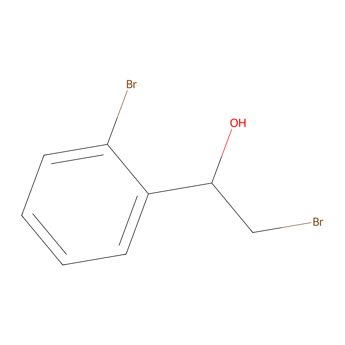 2-Bromo-1-(2-bromophenyl)ethanol molecular structure, CAS 1238701-51-3