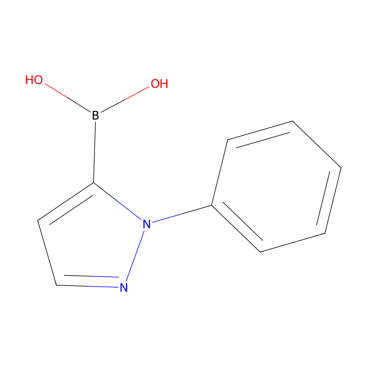 (1-phenyl-1H-pyrazol-5-yl)boronic acid molecular structure, CAS 1238702-56-1
