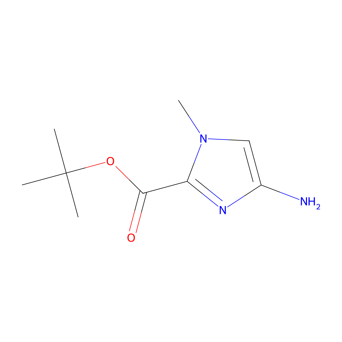 tert-butyl 4-amino-1-methyl-1H-imidazole-2-carboxylate molecular structure, CAS 1238706-89-2