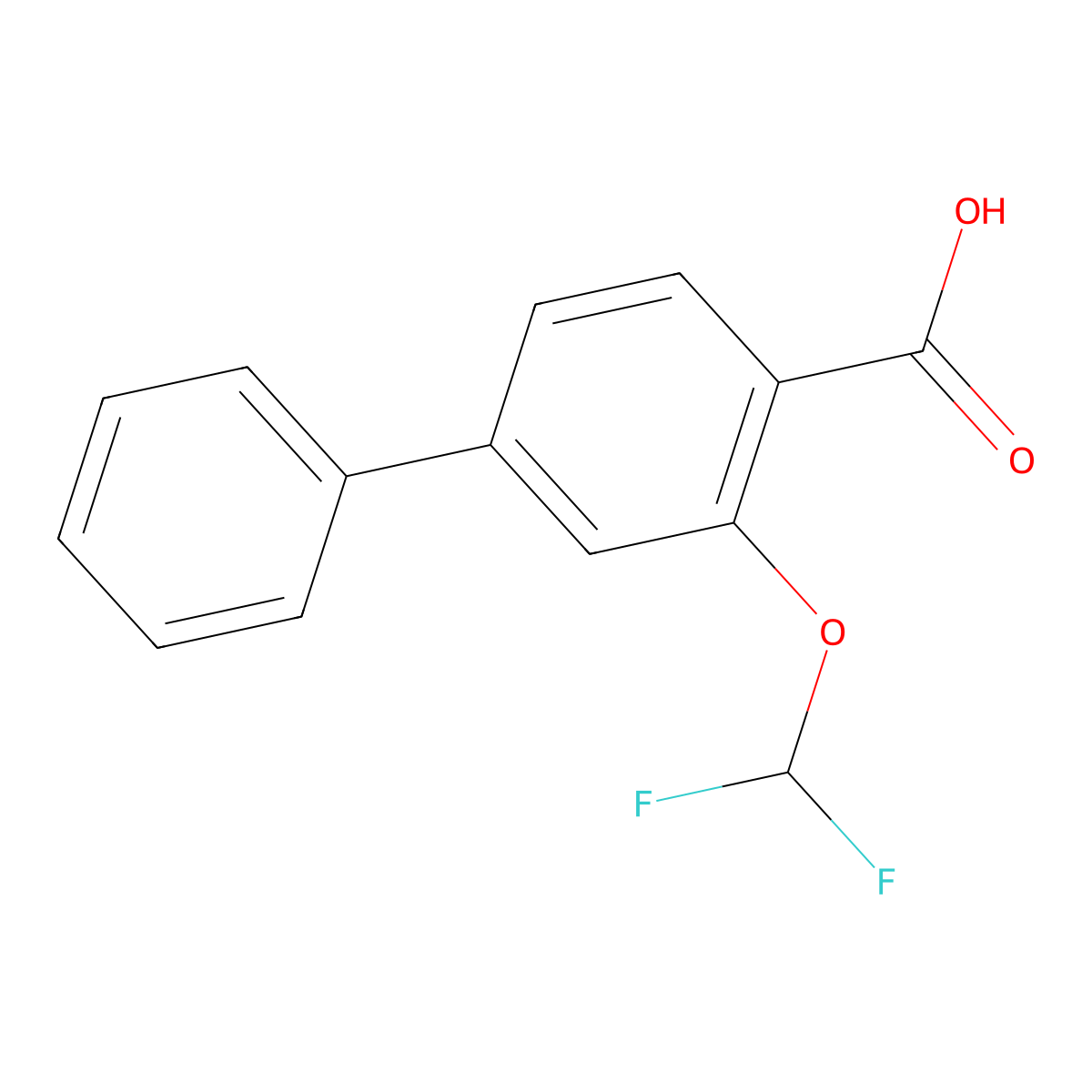 3-(Difluoromethoxy)-[1,1'-biphenyl]-4-carboxylic acid molecular structure, CAS 1238708-90-1