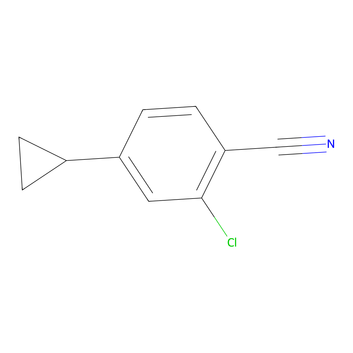 2-Chloro-4-cyclopropylbenzonitrile molecular structure, CAS 1238709-08-4