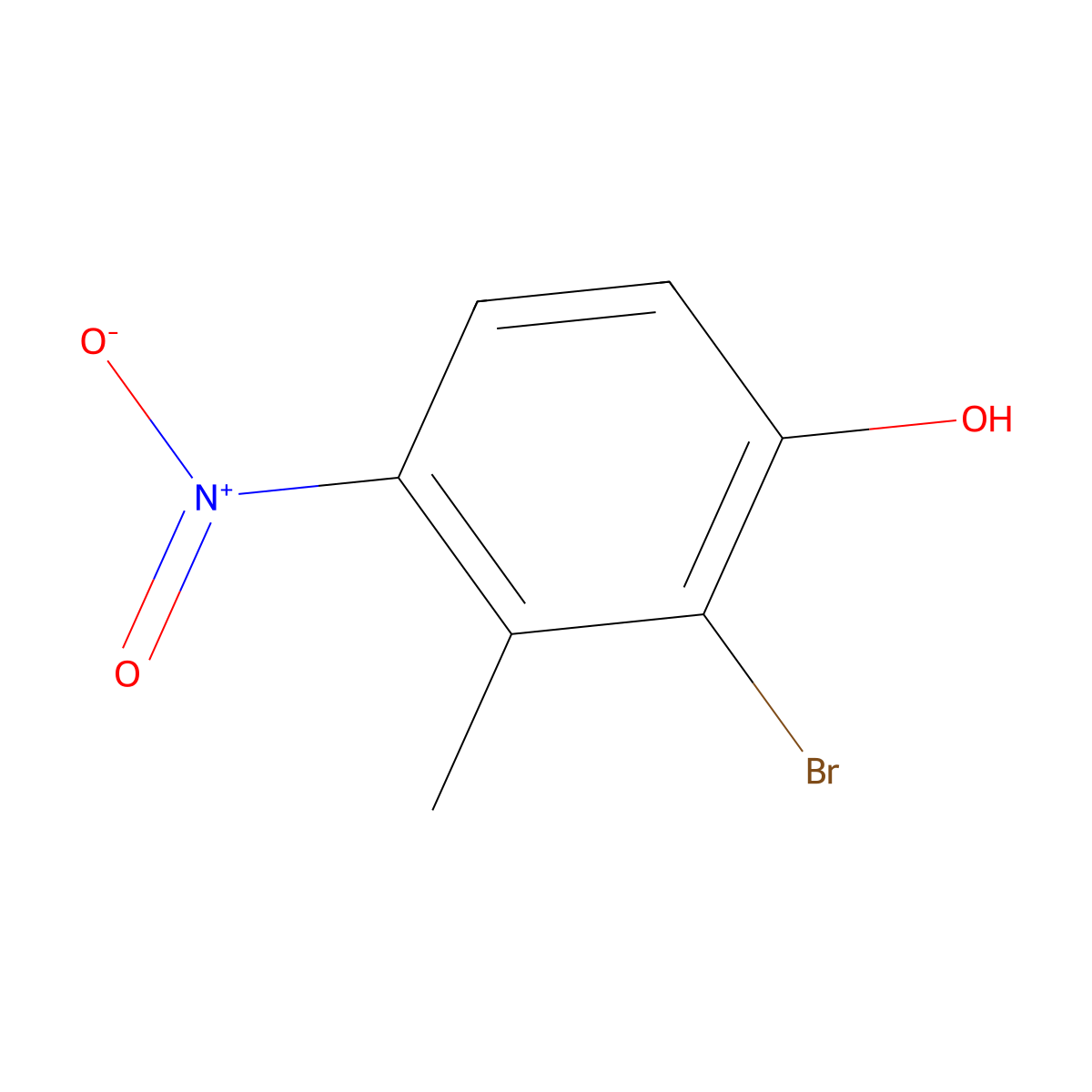 2-Bromo-3-methyl-4-nitrophenol molecular structure, CAS 123874-20-4