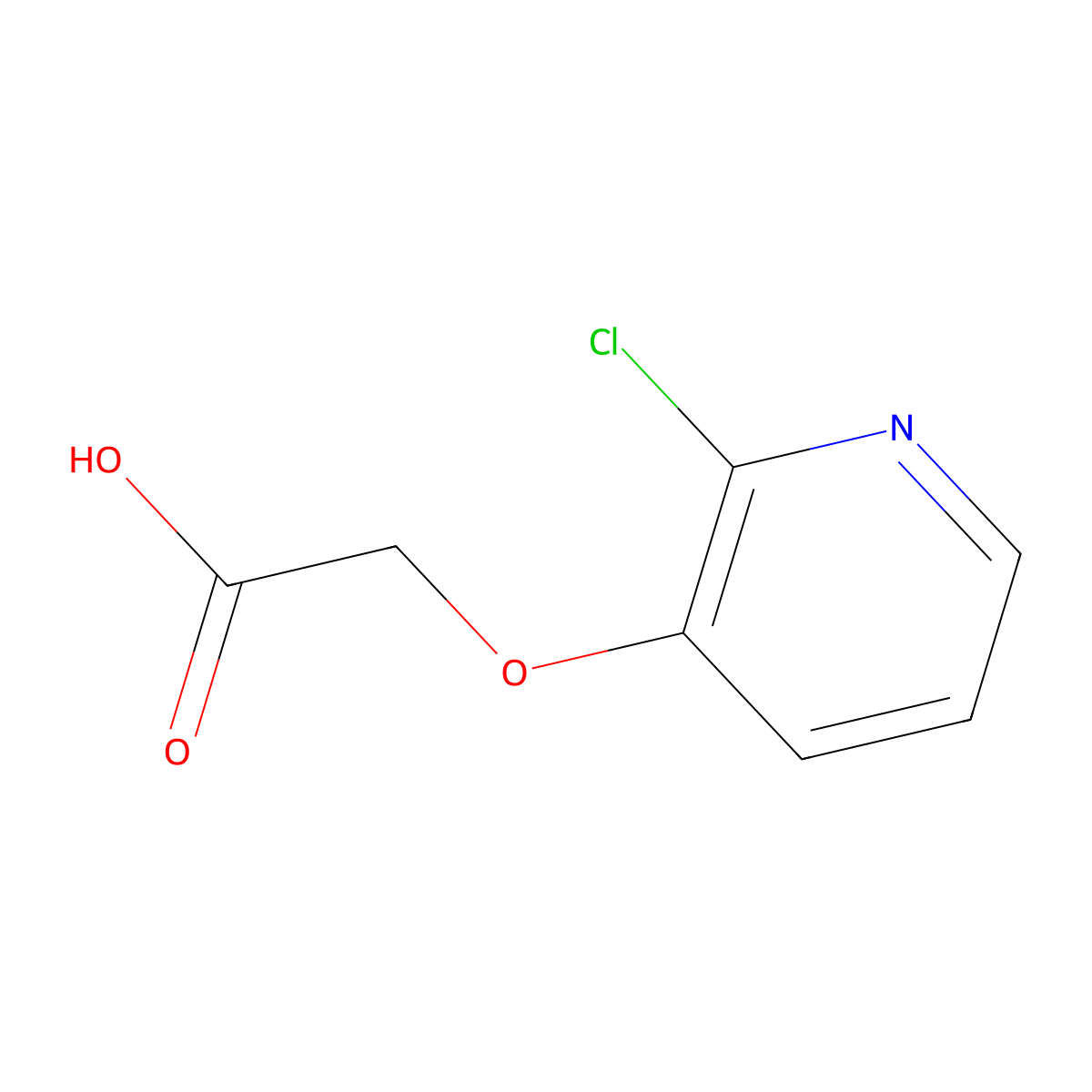 2-((2-Chloropyridin-3-yl)oxy)acetic acid molecular structure, CAS 1238778-43-2