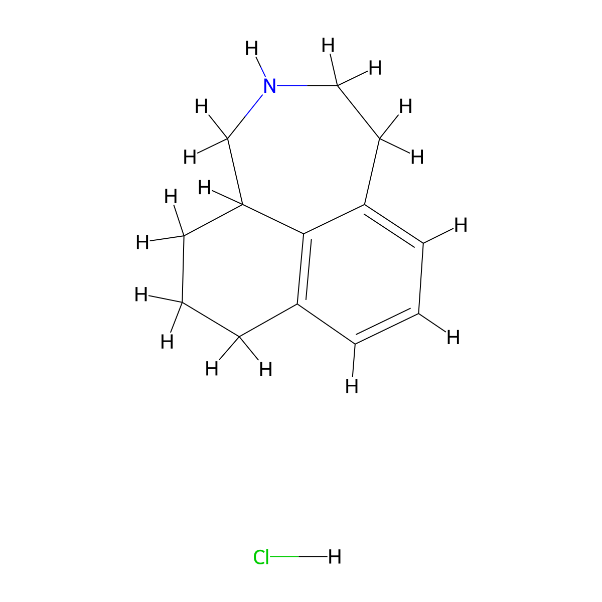 11-Azatricyclo[7.4.1.0,5,14]tetradeca-1,3,5(14)-trienehydrochloride molecular structure, CAS 123882-57-5